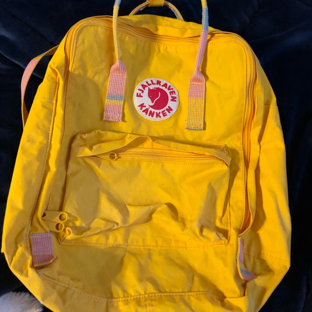 Fjallraven Kanken yellow backpack